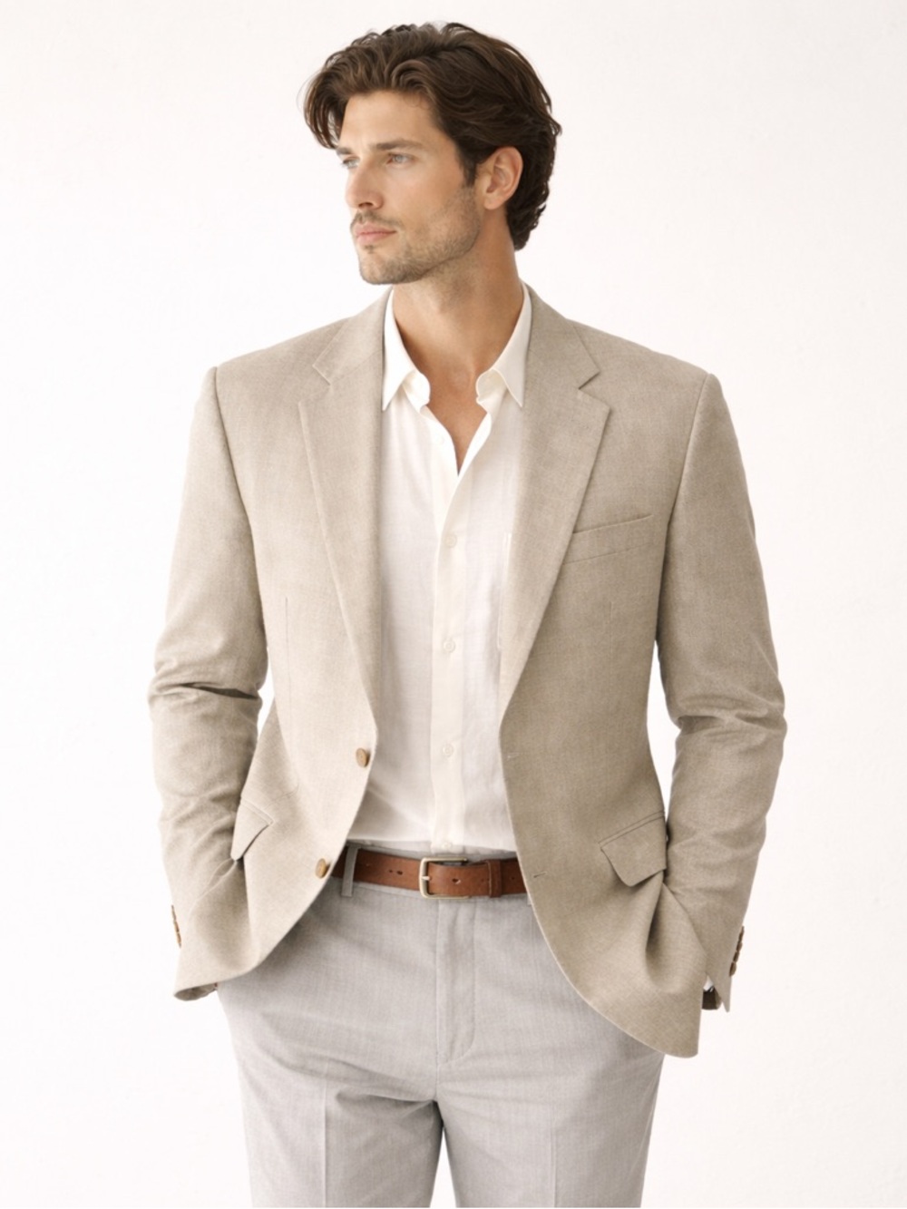 Claiborne 100% Linen Tailored Blazer Quiet Luxury Minimalist Size L